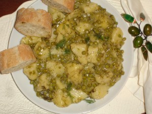 potatoes and peas