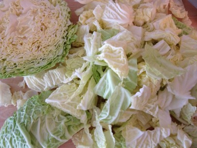 prepped cabbage