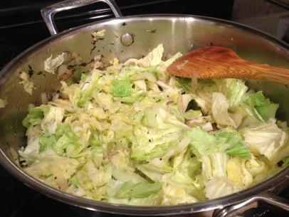 cooked down cabbage