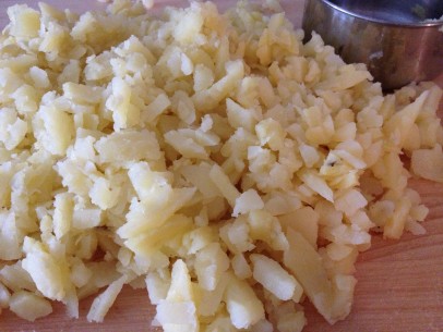 chopped, boiled potatoes