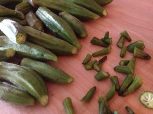 okra ends trimmed