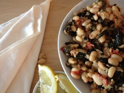 white beans and swiss chard