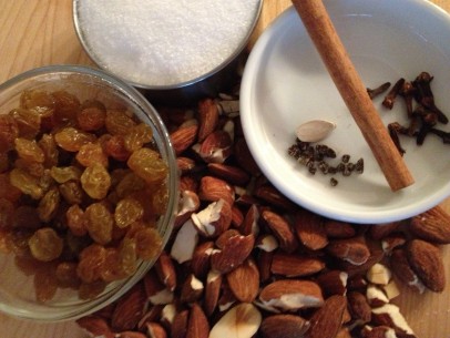 sugar, spices and almonds