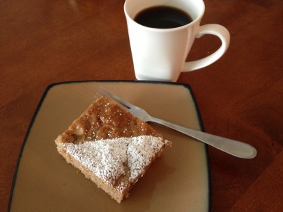 breakfast of milopita and coffee