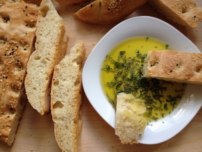 lagana with rosemary olive oil