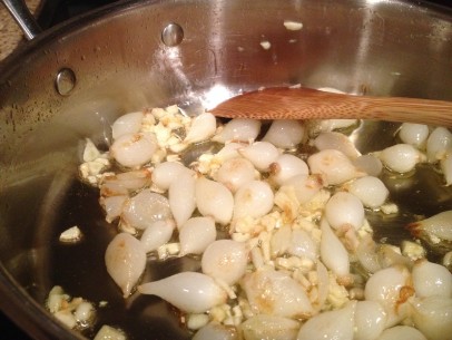 brown pearl onions and garlic