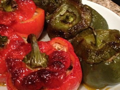 oven charred stuffed peppers