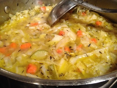 cabbage soup ready to serve