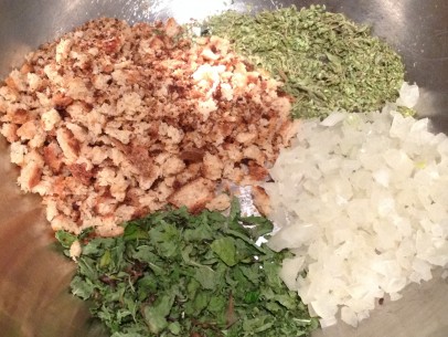 herbs, breadcrumbs and minced onion