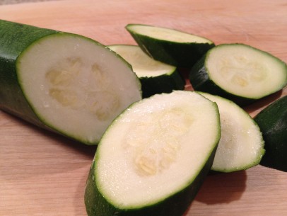 slice zucchini on an angle