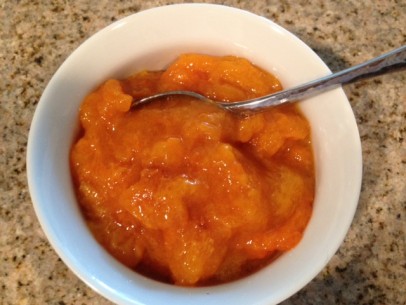 baked, mashed apricots