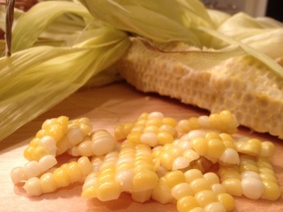 carefully cut corn off cob