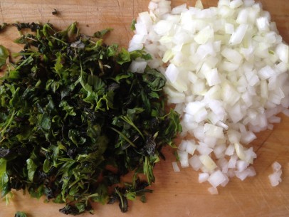 fresh mint, fresh parsley and minced onion