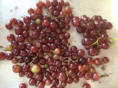 grapes ready for the oven