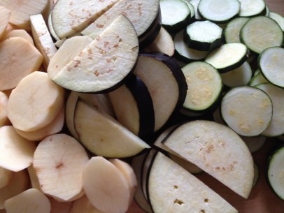 traditional mix - zucchini squash, eggplant, potatoes