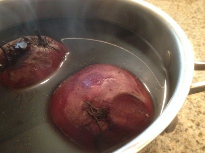 allow boiled beets to cool in their cooking liquid when possible