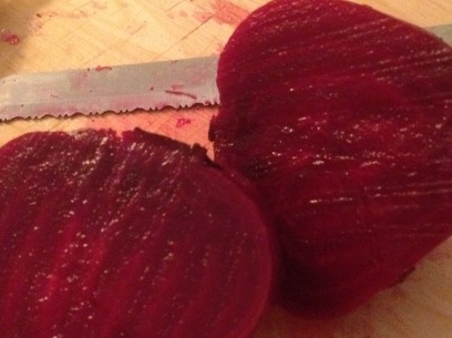 peel and slice/chop boiled beets