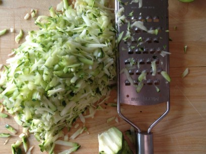 grate by hand when possible with large holed grater