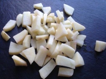 peeled, chopped russet potato