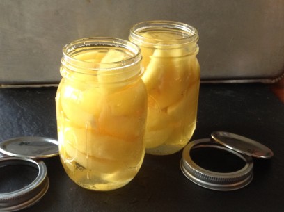 filled jars of apple spoon sweet