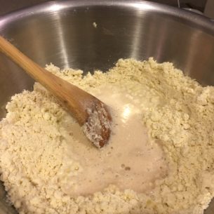 add proofed yeast to olive oil crumble