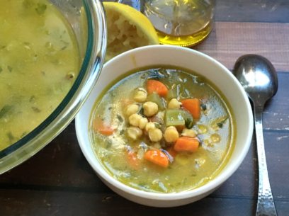 a hearty, healthy, positively wonderful bowl of traditional Greek chickpea soup