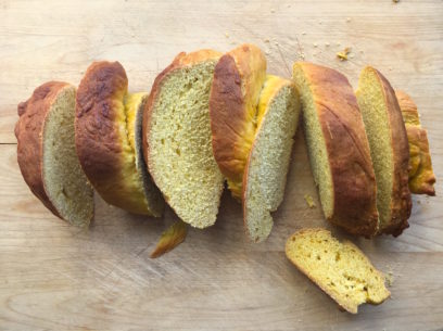 traditional Greek pumpkin sweet bread tsoureki