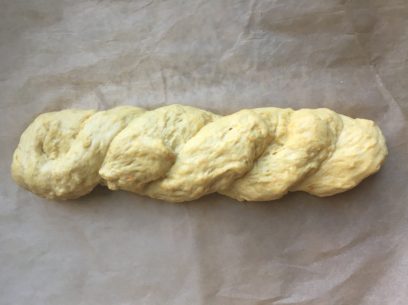 braided pumpkin sweet bread dough